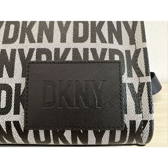 DKNY Hadlee Medium LARGE Tote LOGO Crossbody BLACK GRAY White Handbag Purse - Picture 9 of 16